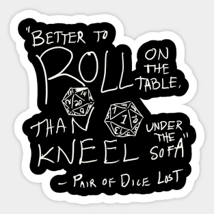 Pair of Dice Lost Sticker